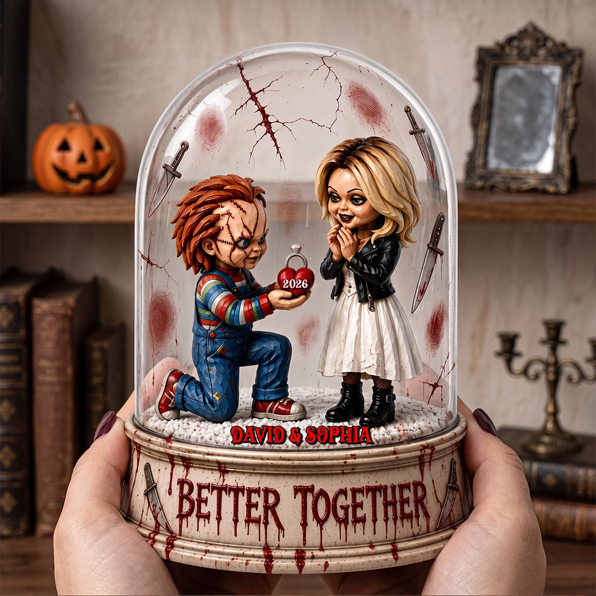 Personalized Horror Couple Acrylic Plaque Halloween Gift Acrylic Plaque GradoCreations