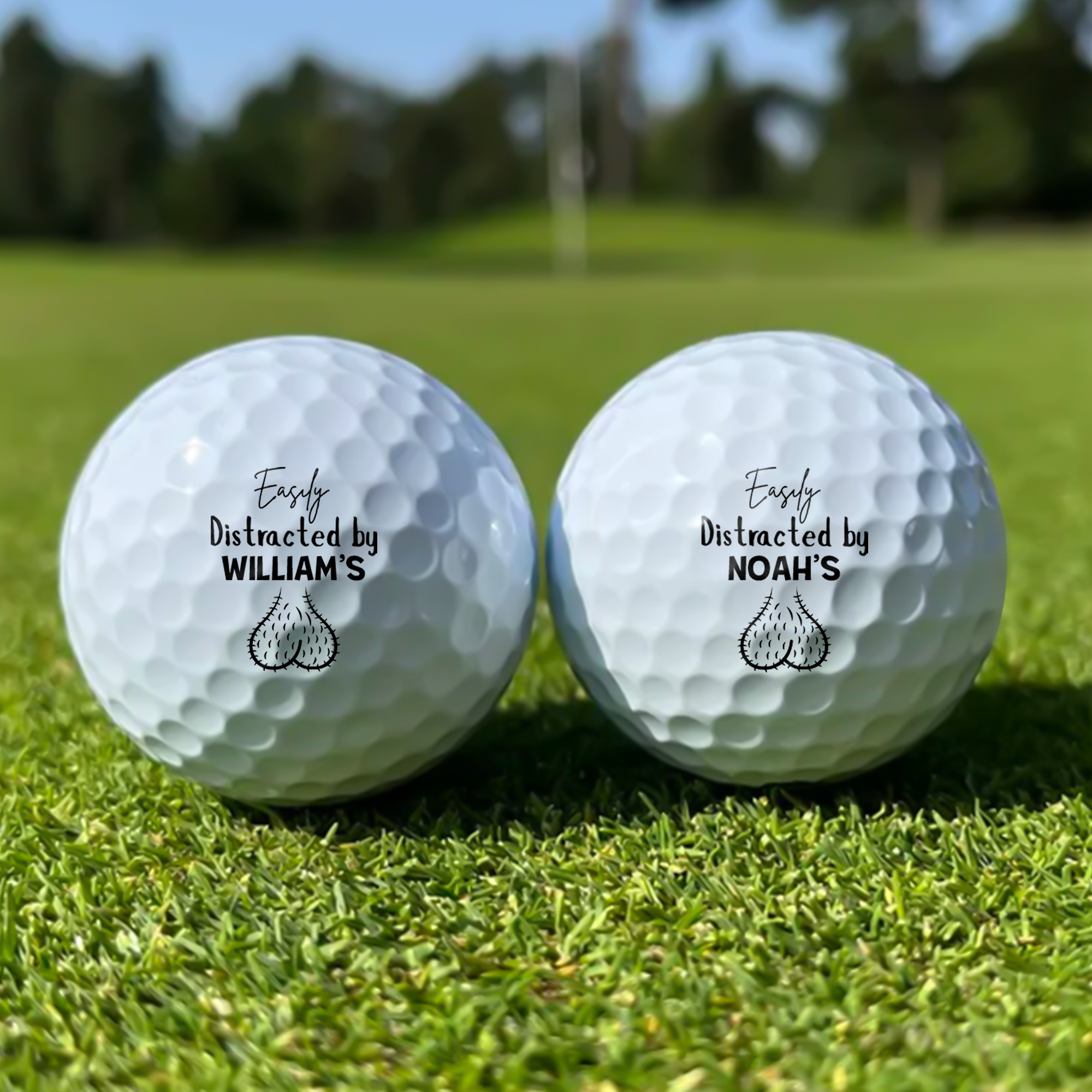 Personalized Golf Ball Easily Distracted By Golf Humor Gift for Dad HN590 - Golf Ball GradoCreations