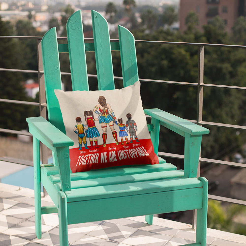 Personalized Superhero Pillow Gift for Mom from Kids - Mother's Day