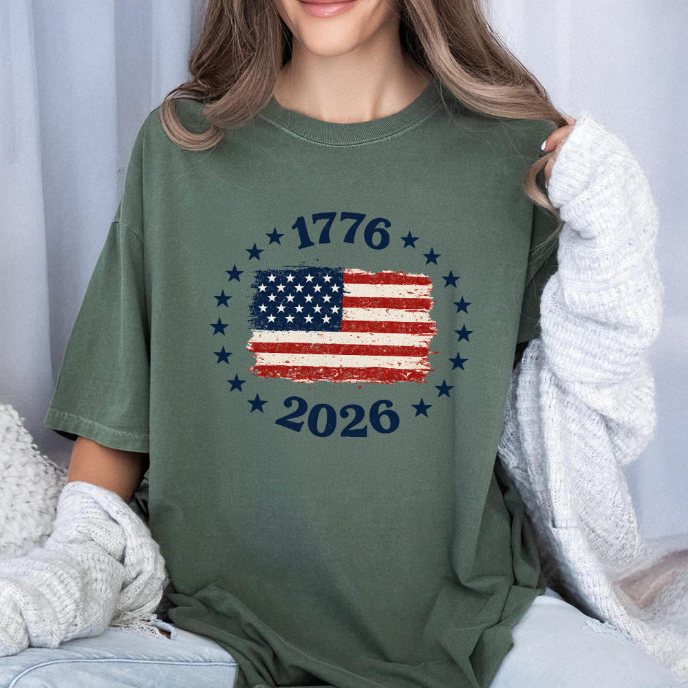 Patriotic USA Flag Comfort Shirt Custom Independence Day Gift Comfort Shirt GradoCreations