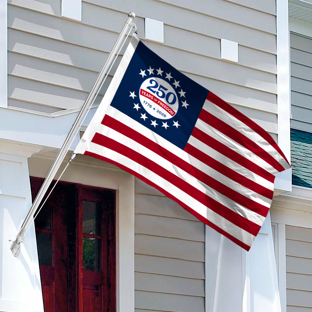 Personalized USA Flag House Flag Custom Family Name Gift HN590 - Banner House Flag GradoCreations