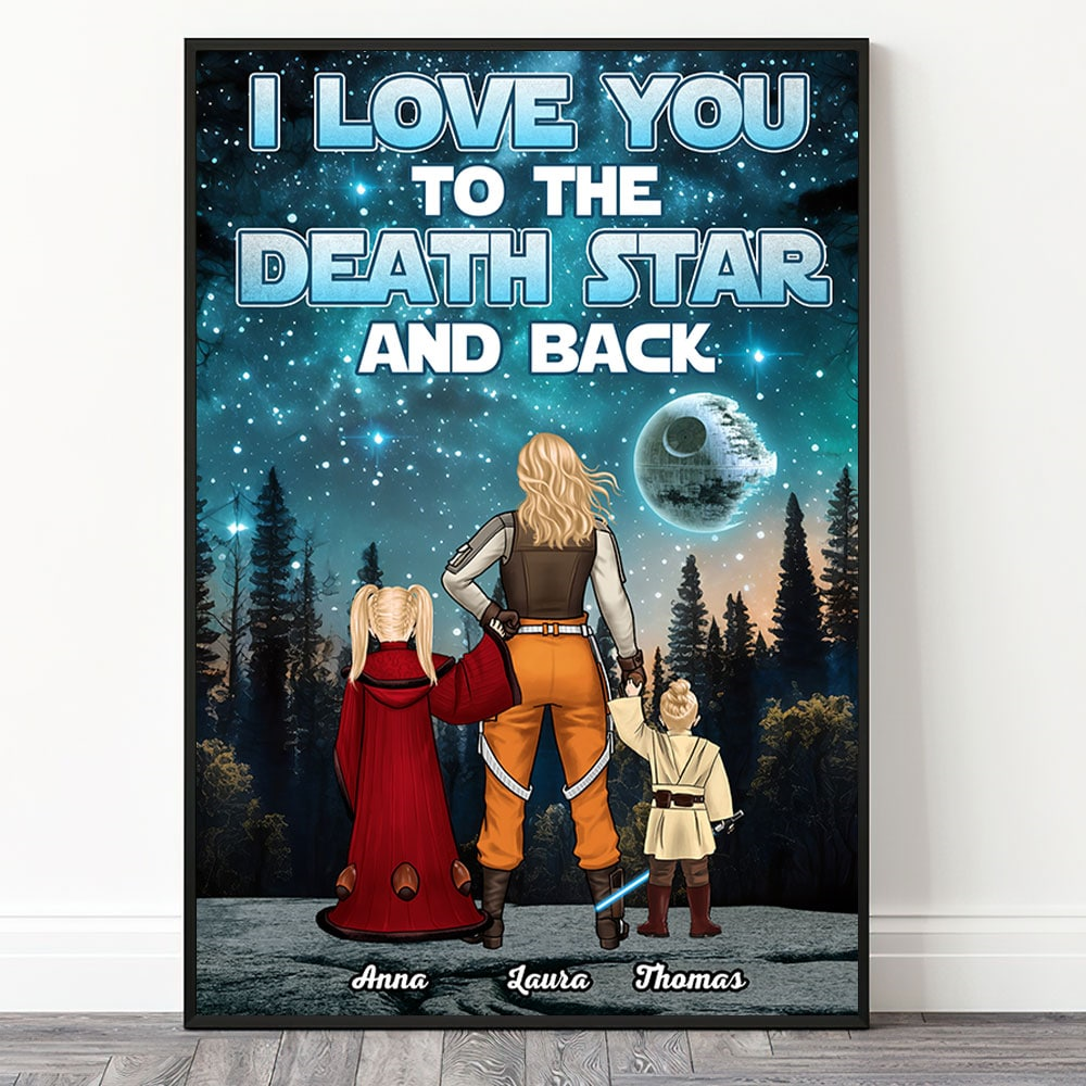 Personalized Canvas Poster I Love You To The Moon Gift for Mom