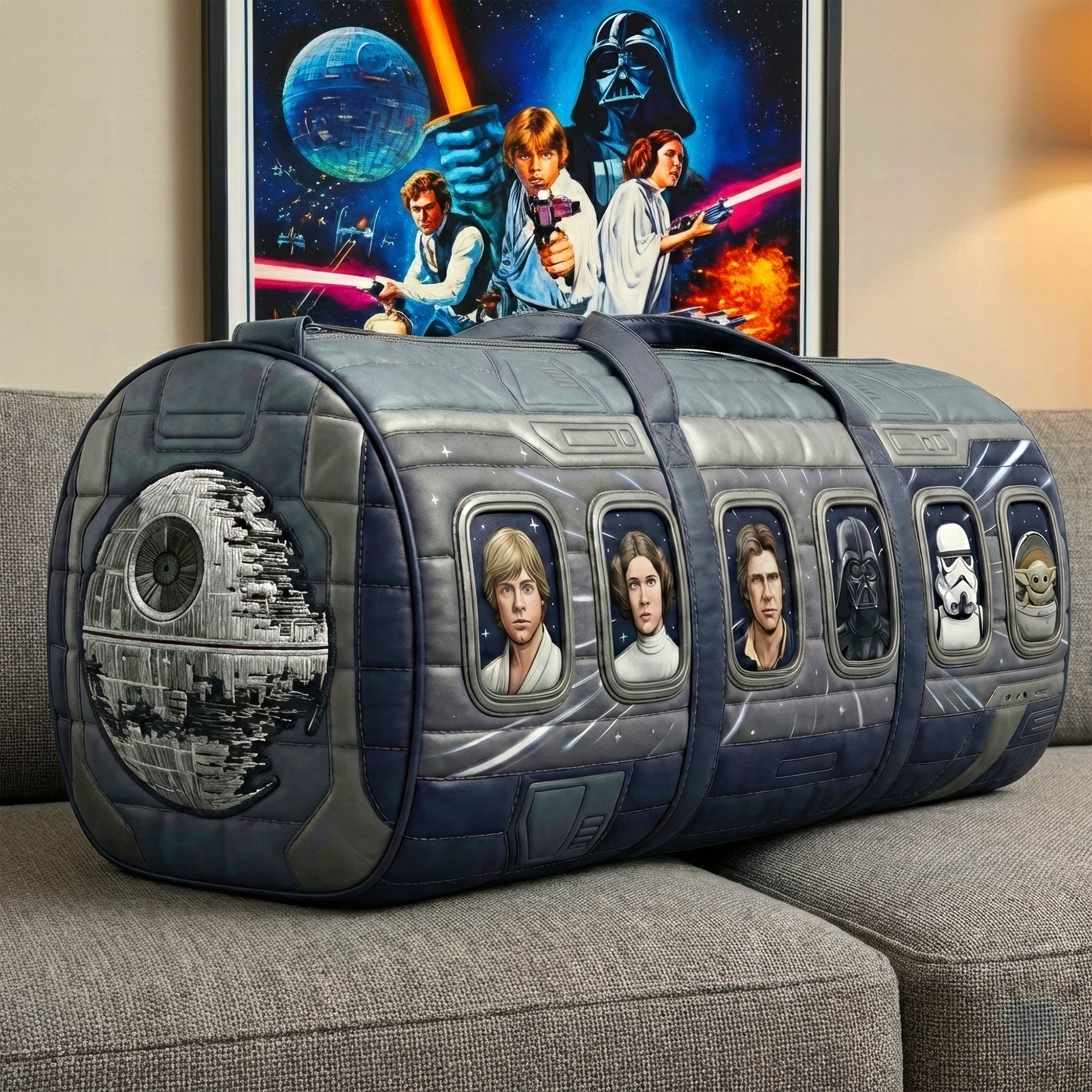 Personalized Quilted Duffle Bag Custom Name Gift for Movie Fans