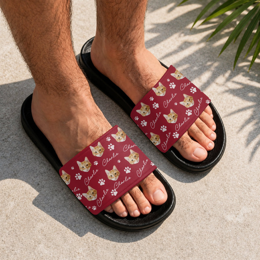 Personalized Slide Sandals Custom Photo Gift for Dog Lovers HN590 - Slide Sandals GradoCreations