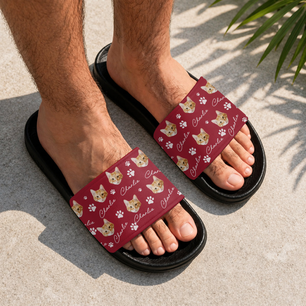 Personalized Slide Sandals Custom Photo Gift for Dog Lovers HN590 - Slide Sandals GradoCreations