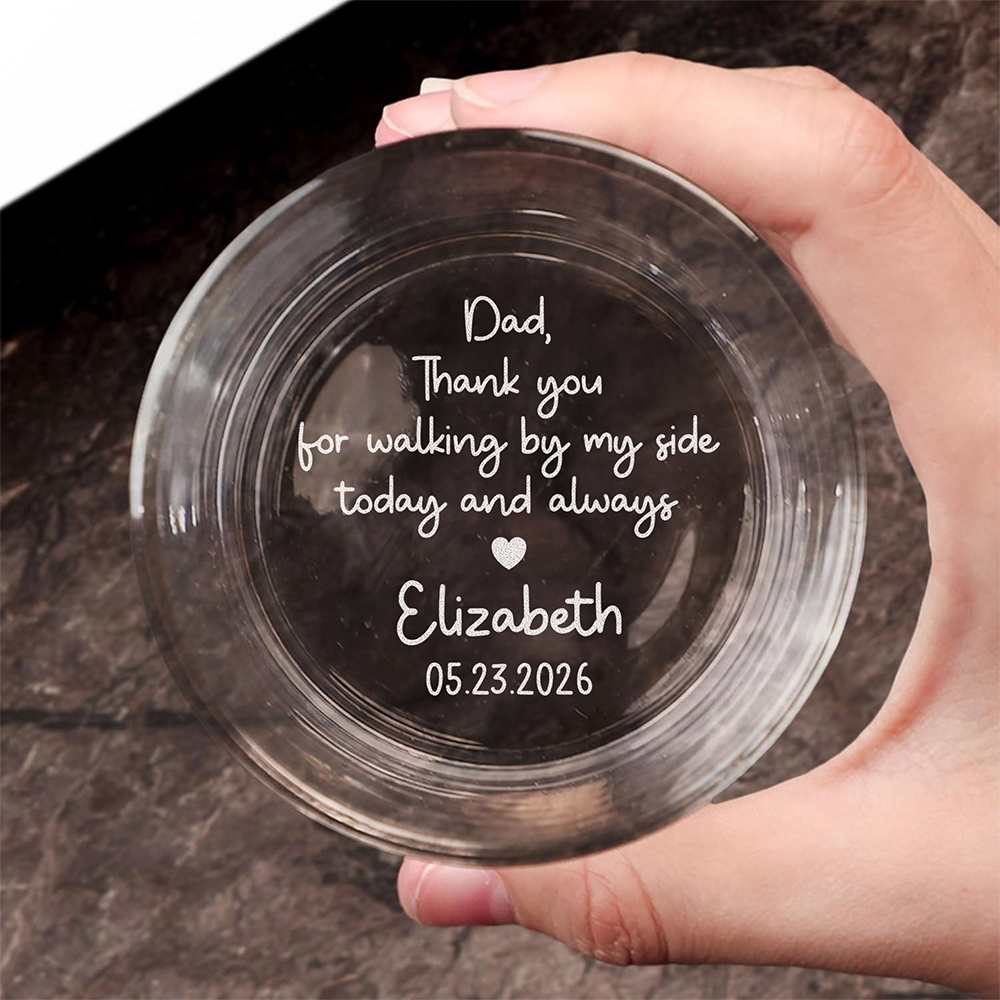 Personalized Father of the Bride Whiskey Glass Custom Gift for Wedding Day HN590 - Print Rock Glass GradoCreations