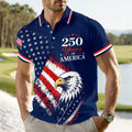 Personalized Patriotic Polo Shirt Custom USA Flag Gift for 4th of July HN590 - Men's Polo Shirt GradoCreations