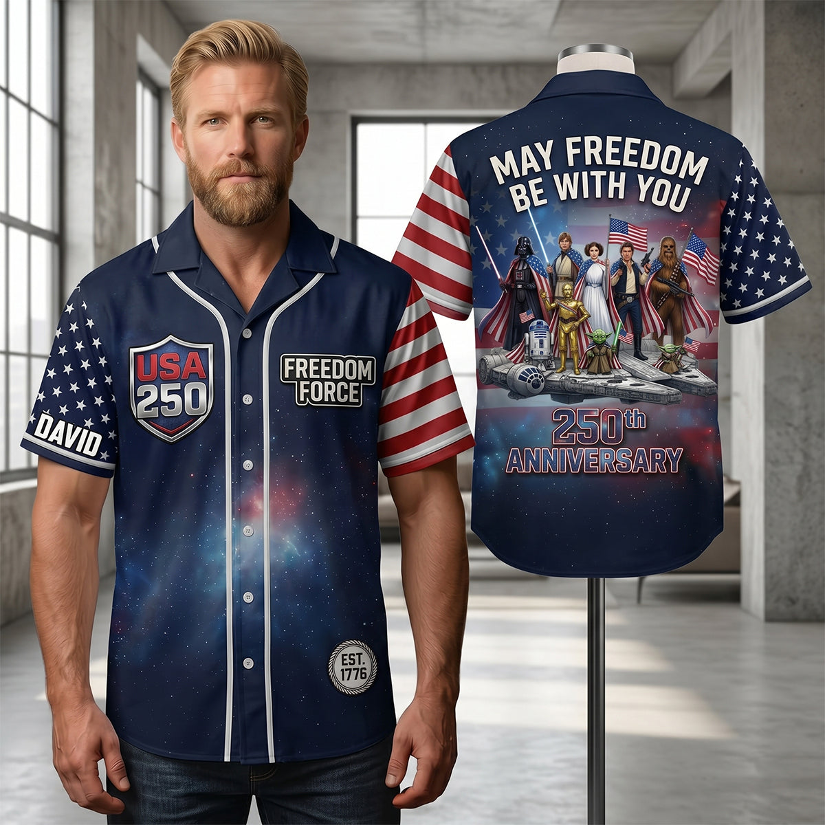Personalized Galaxy Star Baseball Jersey Gift for Patriots