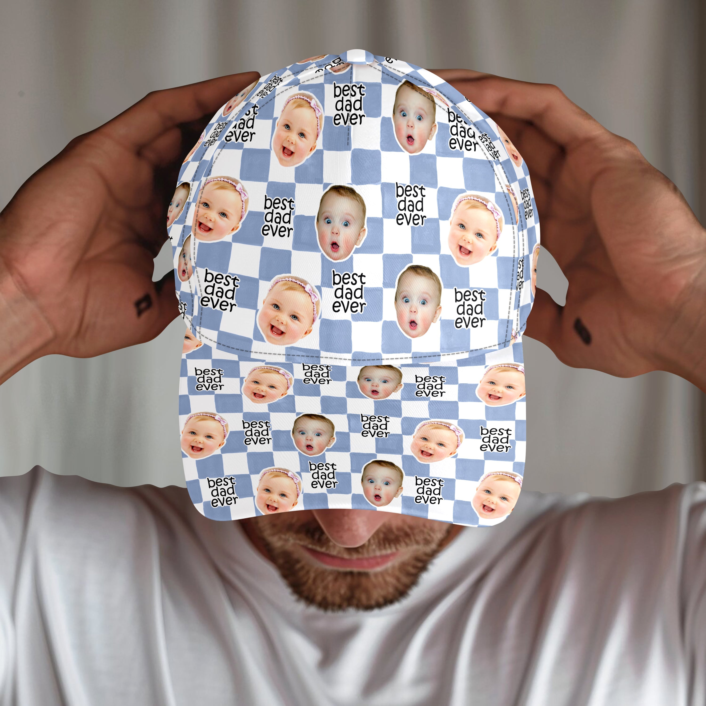 Personalized Classic Cap with Baby Face Photo Gift for Dad HN590 - AOP Cap GradoCreations