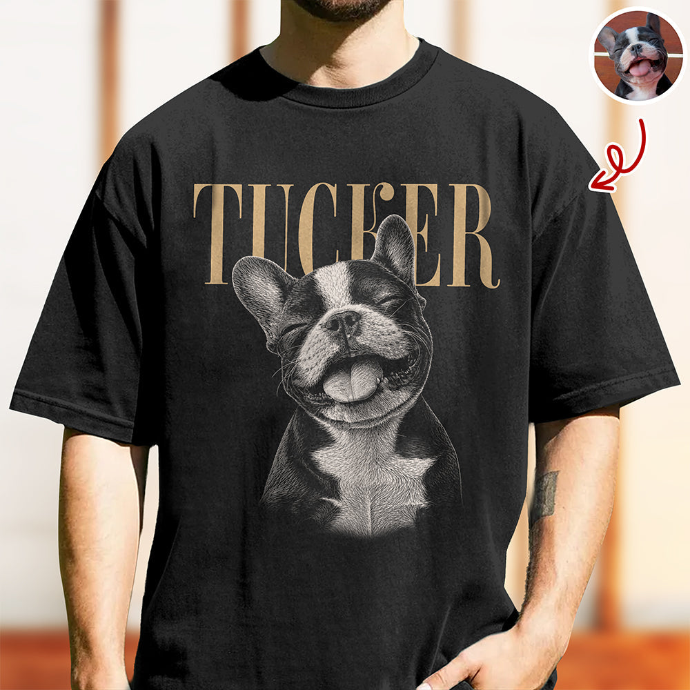 Custom Pet Face Comfort Shirt Vintage Style Gift for Dog Dad Comfort Shirt FIX GradoCreations