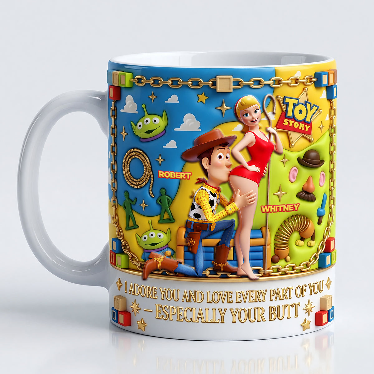 Personalized Toy Story Mug Custom Name Gift for Couple