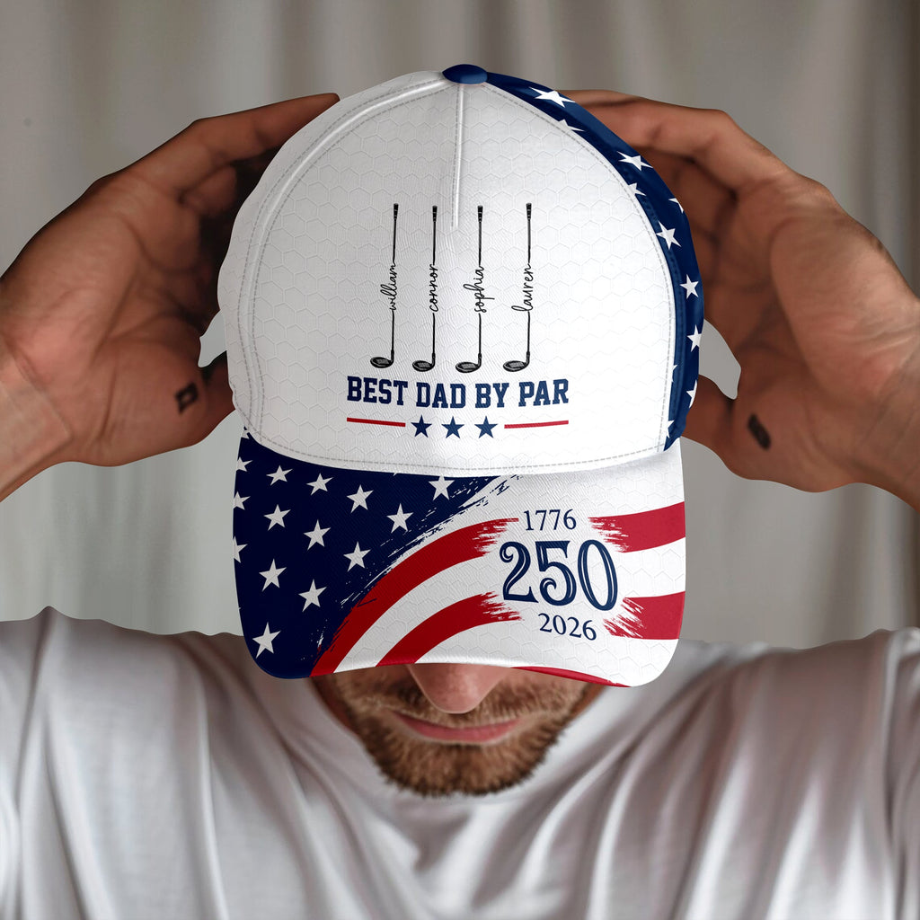 Personalized Patriotic Cap Gift for Dad Custom Name US Eagle HN590 - AOP Cap GradoCreations