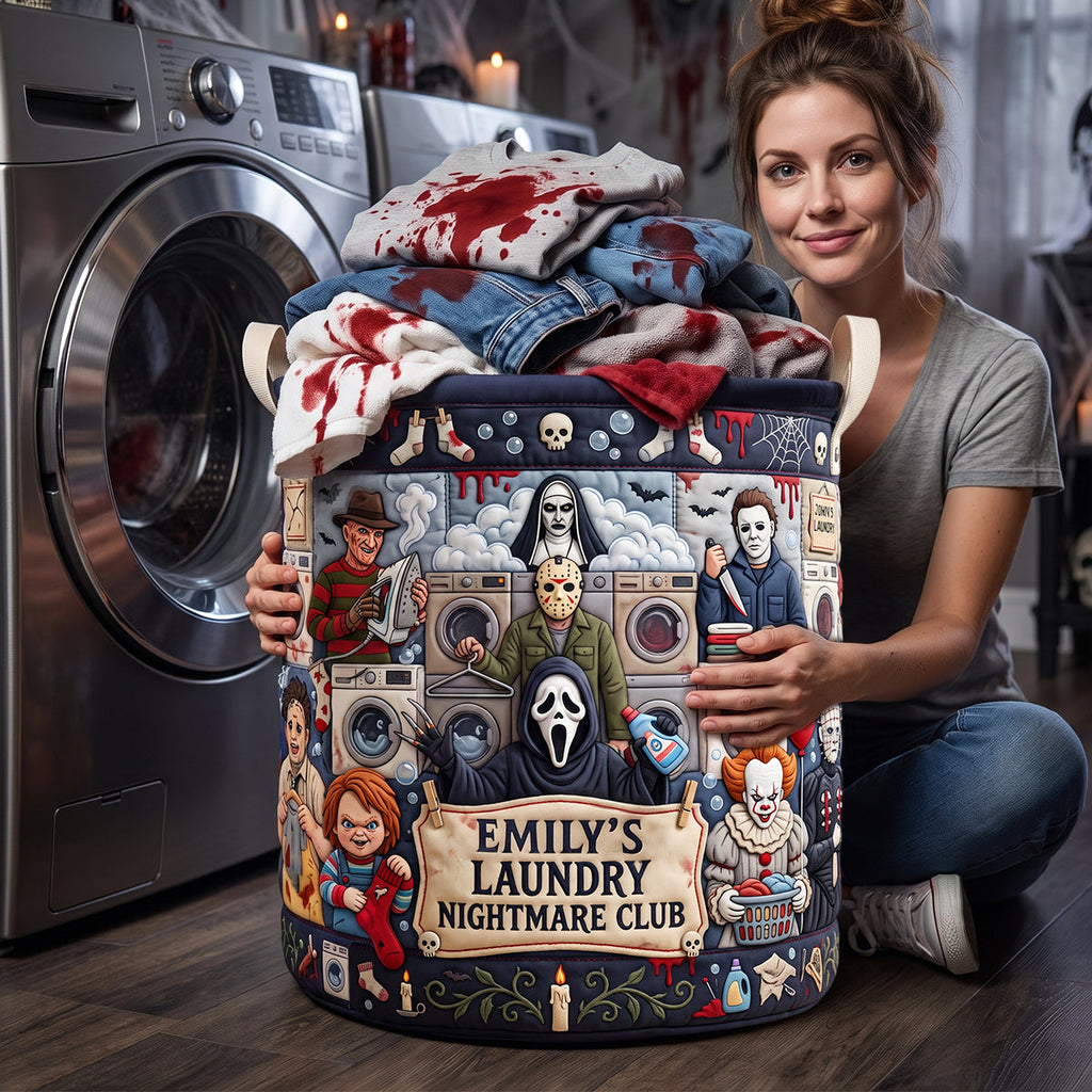 Personalized Quilted Laundry Basket for Horror Lovers - Custom Design Quilted Laundry Basket GradoCreations