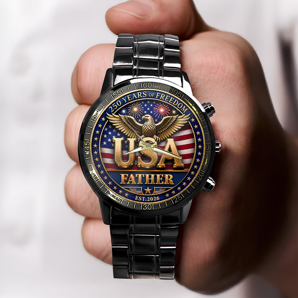 Personalized Family Photo Wrist Watch Custom Gift for Dad HN590 - Wrist Watch GradoCreations