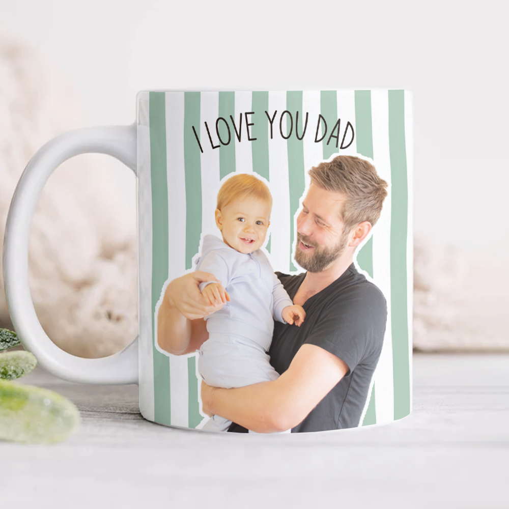 Personalized Photo Coffee Mug Custom Gift for Dad New Dad HN590 - edge to edge mug fix GradoCreations