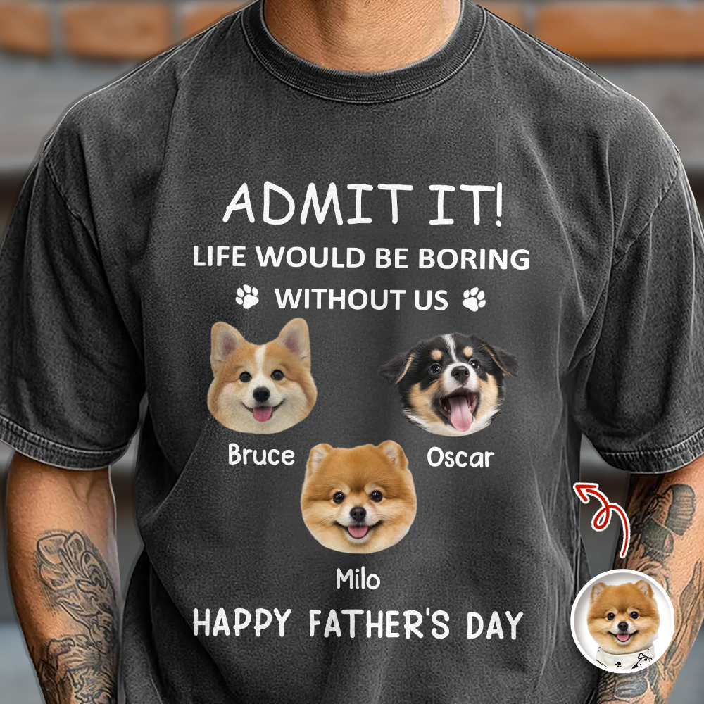 Personalized Dog Dad Comfort Shirt Custom Photo Gift Comfort Shirt GradoCreations