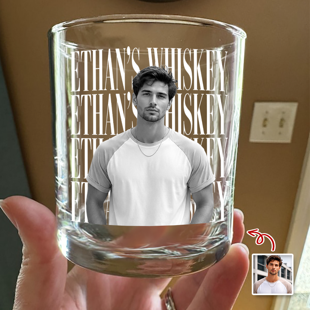 Personalized Vintage Photo Rock Glass Custom Gift for Dad HN590 - Print Rock Glass GradoCreations