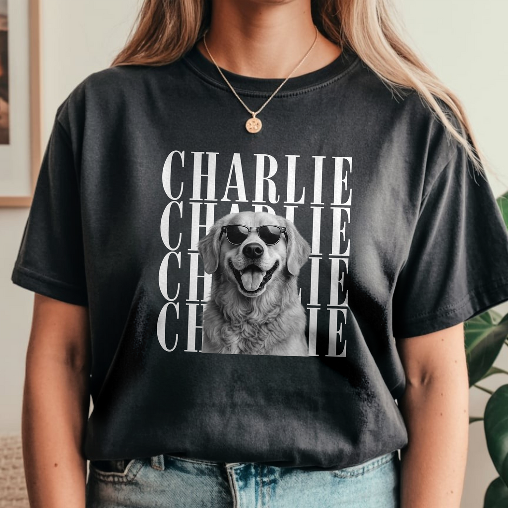 Custom Pet Photo Vintage Comfort Shirt Gift for Pet Lovers Comfort Shirt GradoCreations