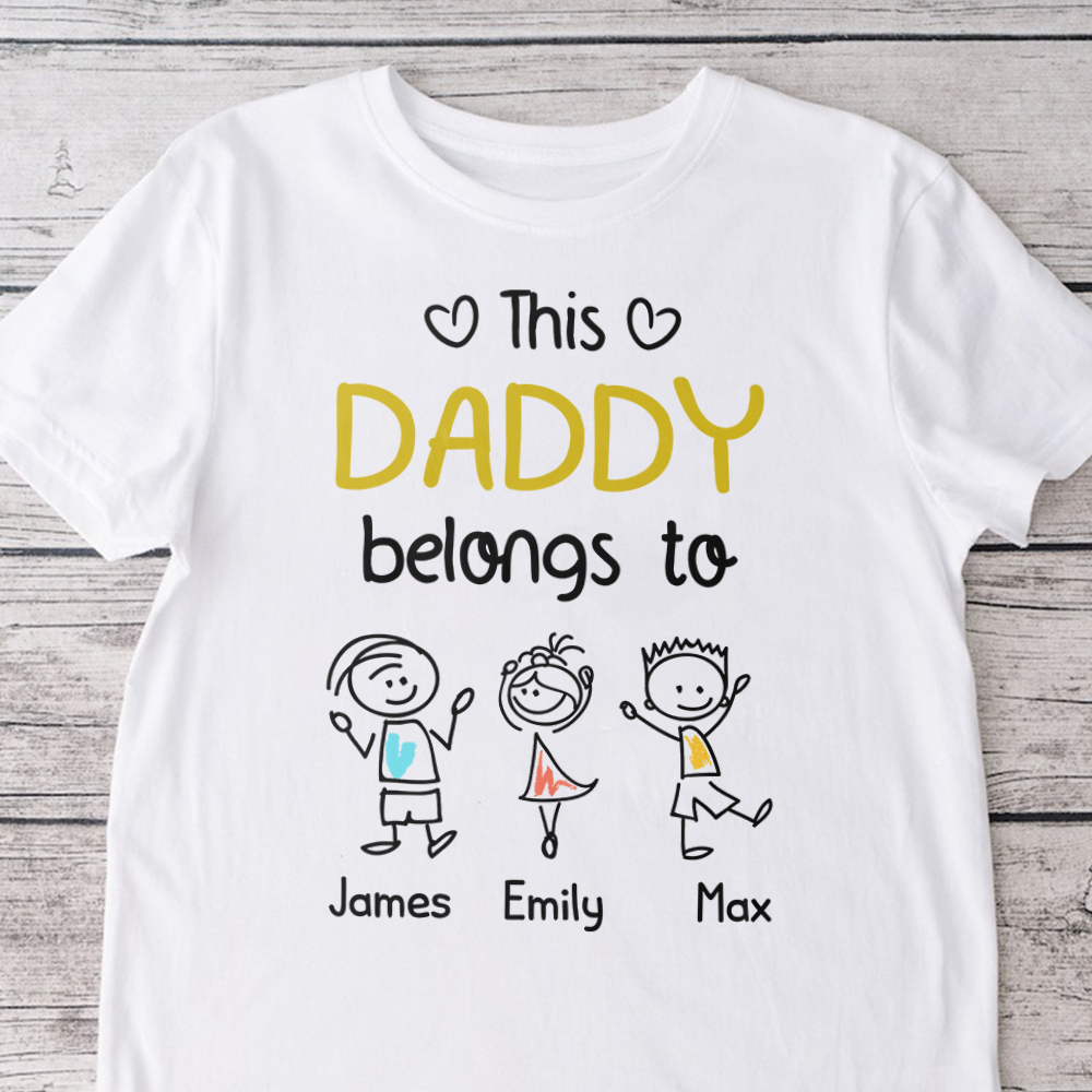 Personalized Bright Shirt This Papa Belongs To Us Gift for Dad HN590 - Tshirt GradoCreations
