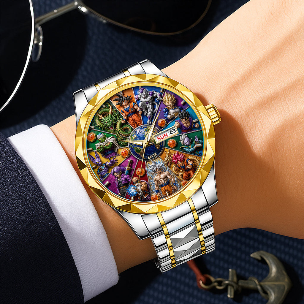 Personalized Men's Dragon Ball Wrist Watch Gift for Movie Fans