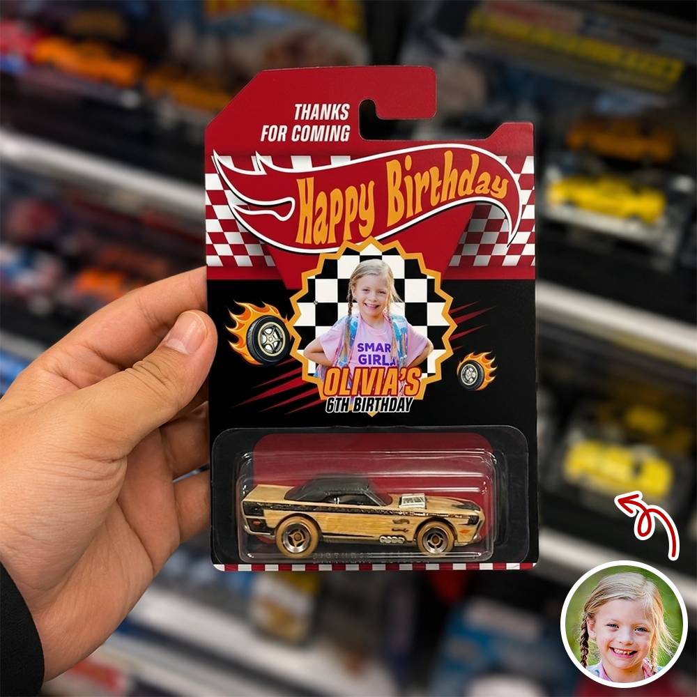 Personalized Photo Hot Wheels Toy Car Birthday Gift for Dad HN590 - Hot Wheels GradoCreations