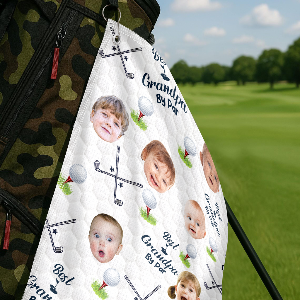 Personalized Photo Golf Towel Gift for Grandpa Golfer HN590 - Golf Towel GradoCreations