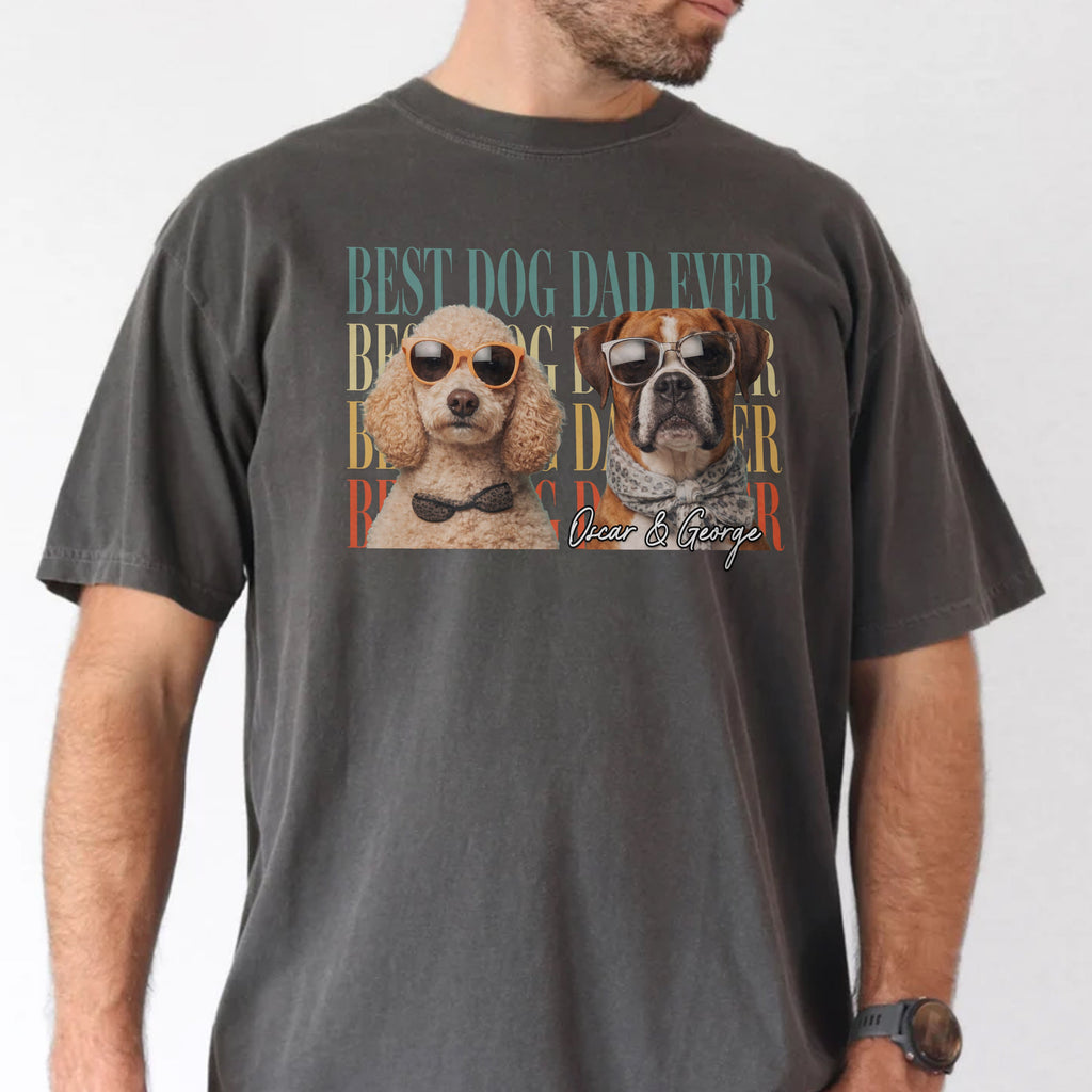 Personalized Photo Comfort Shirt Best Dog Dad Ever Gift Comfort Shirt GradoCreations