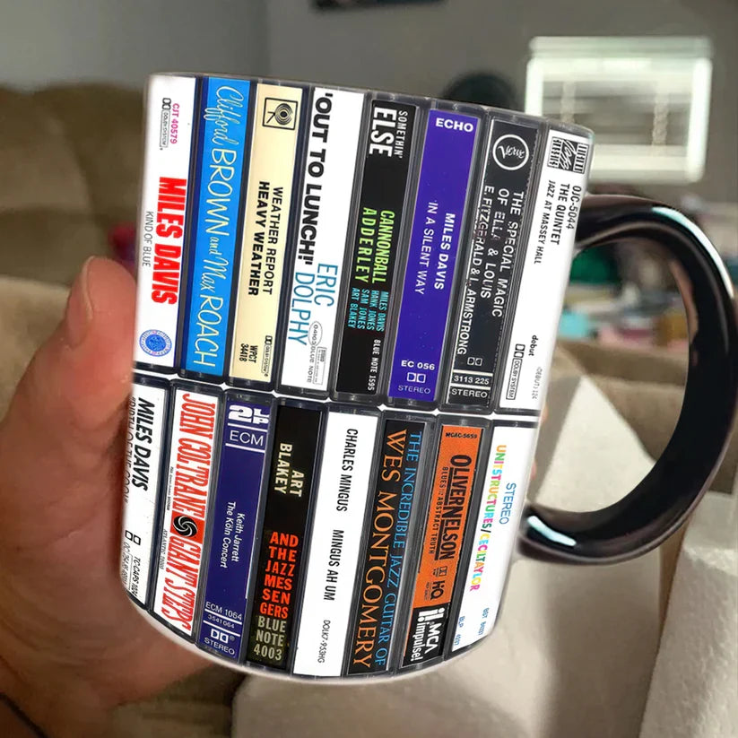 Jazz Cassette Accent Mug Retro Gift for Music Lovers GradoCreations