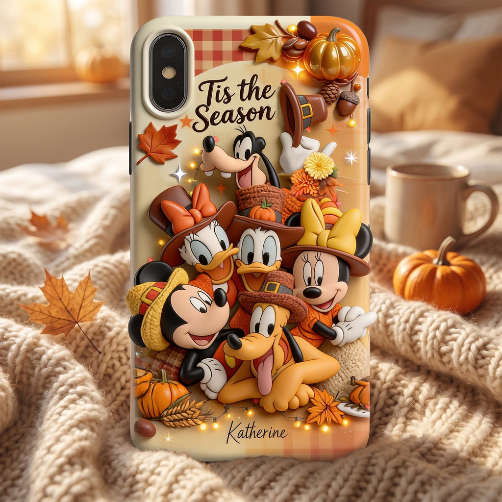 Personalized Fall Phone Case Tis The Season Custom Name Gift for Her Phone Case GradoCreations