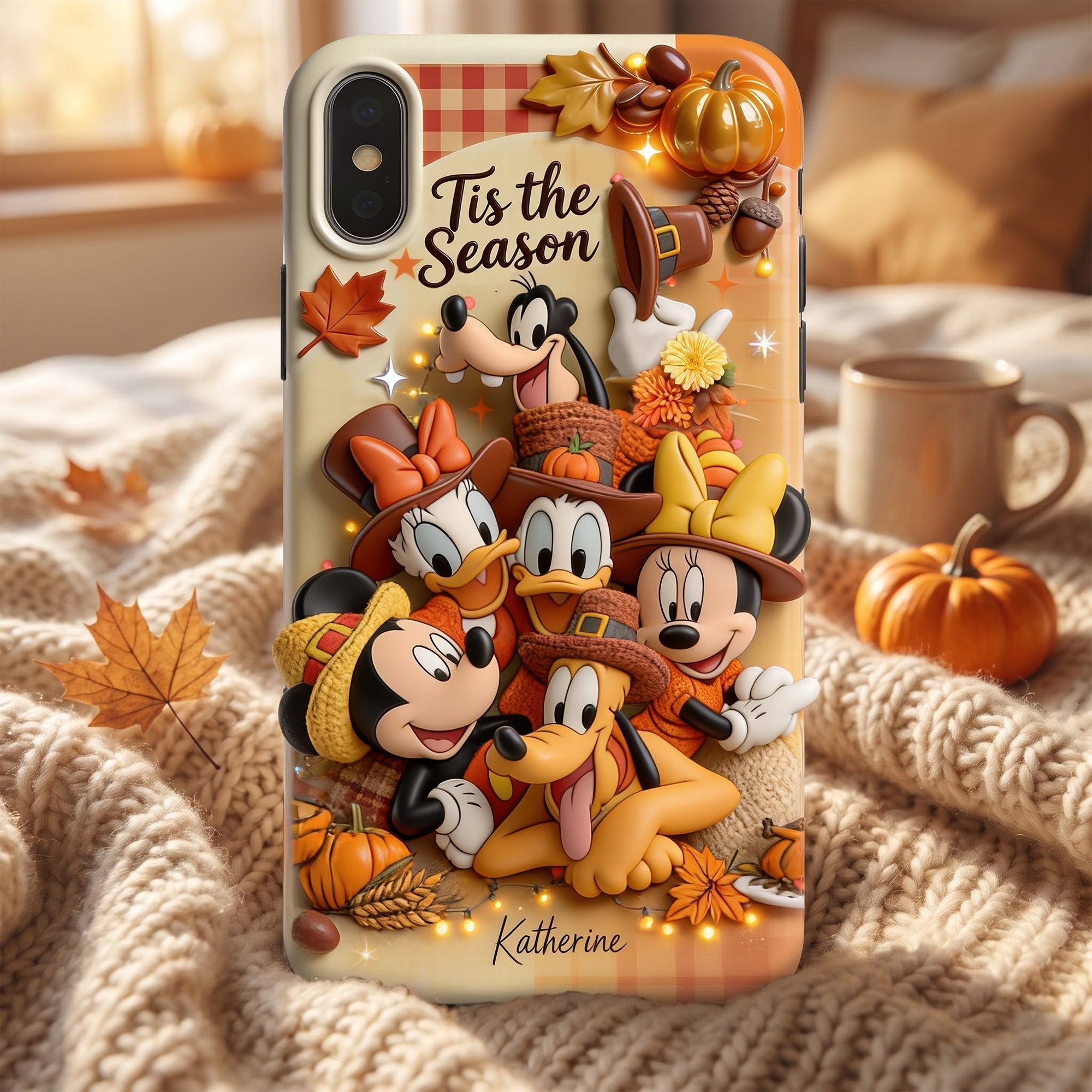 Personalized Fall Phone Case Tis The Season Custom Name Gift for Her Phone Case GradoCreations