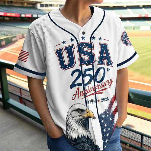 Personalized 250th Anniversary Baseball Jersey Shirt USA Gift Jersey Baseball Shirt GradoCreations