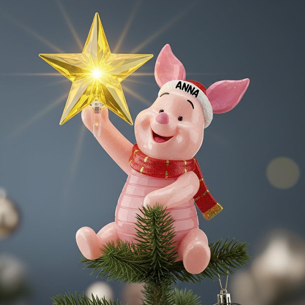 Personalized LED Light Christmas Star Tree Topper Gift for Family LED Light Tree GradoCreations