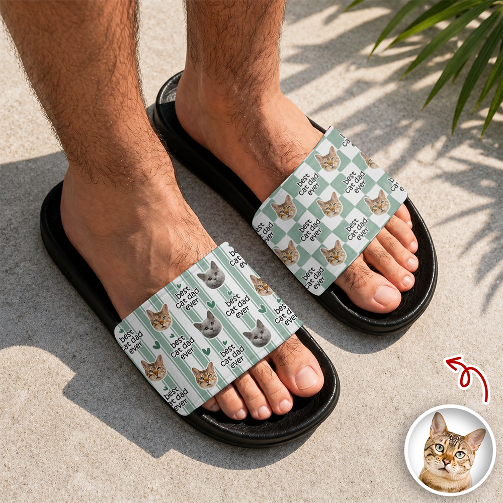 Personalized Custom Photo Slide Sandals Gift for Dog Lovers HN590 - Slide Sandals GradoCreations