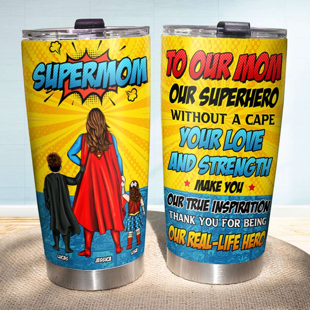 Personalized Superhero Tumbler Gift for Mom | Mother's Day