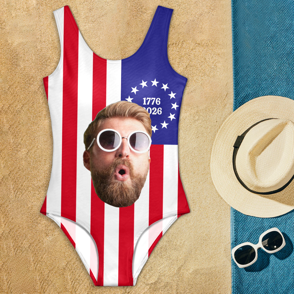 Personalized Funny Face Swimsuit Custom Photo Gift for Her HN590 - Swimsuit GradoCreations