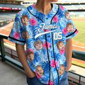 Personalized Photo Hawaiian Baseball Jersey Custom Summer Gift Jersey Baseball Shirt GradoCreations