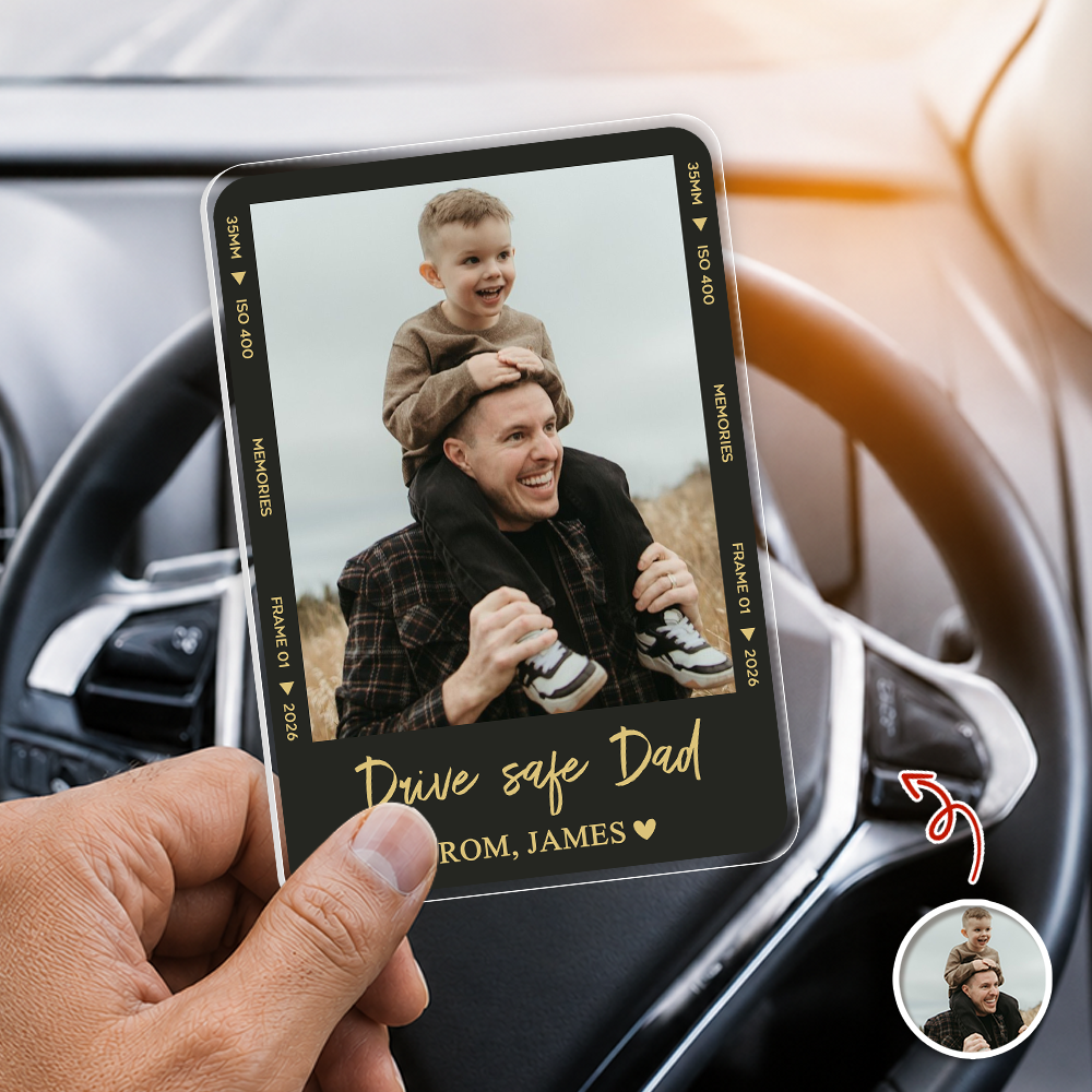 Personalized Acrylic Car Visor Clip Custom Photo Gift for Dad HN590 - Acrylic Car Visor Clip GradoCreations
