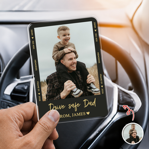 Personalized Acrylic Car Visor Clip Custom Photo Gift for Dad HN590 - Acrylic Car Visor Clip GradoCreations