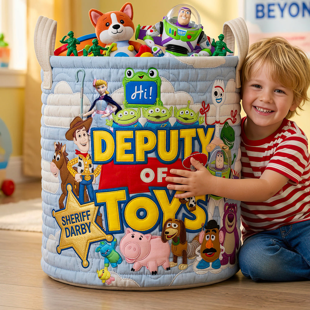 Personalized Kids Storage Basket Deputy of Toys Gift Idea