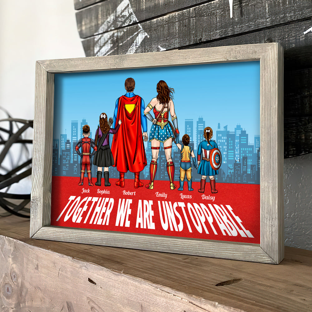 Personalized Superhero Family Poster Canvas Gift for Home