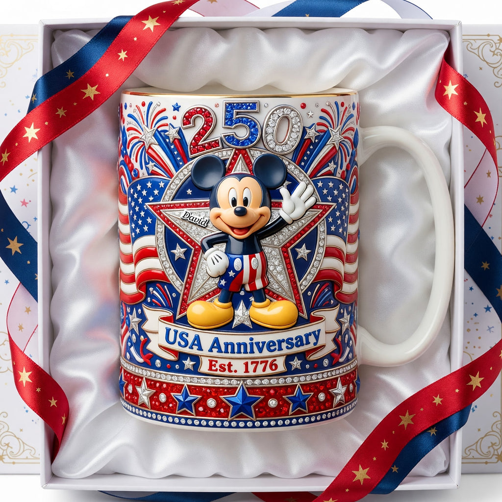 Personalized 250th Anniversary USA Mug Gift for Patriots