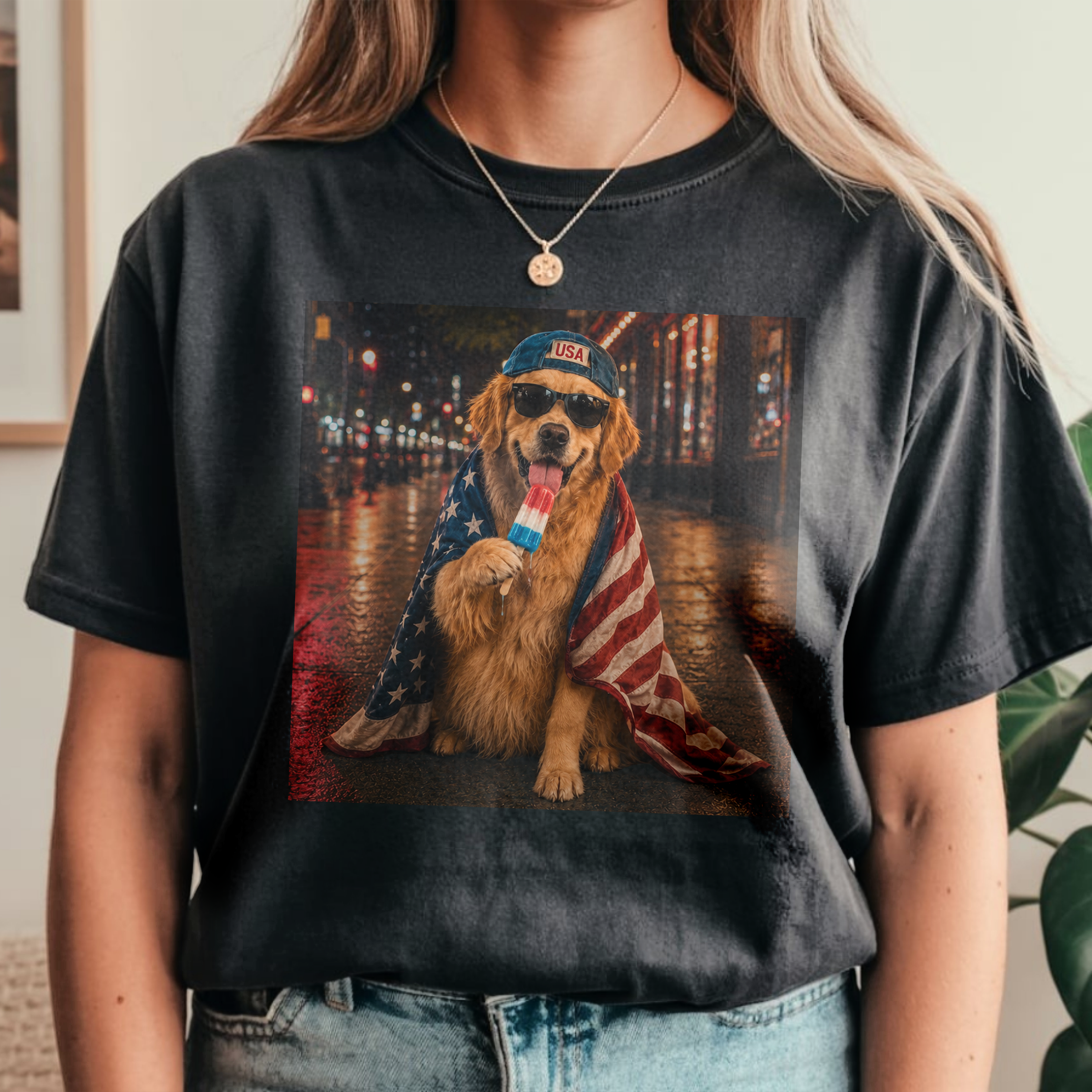 Personalized Dog Photo Comfort Shirt for Dog Lovers 4th of July Gift Comfort Shirt AI Fix GradoCreations