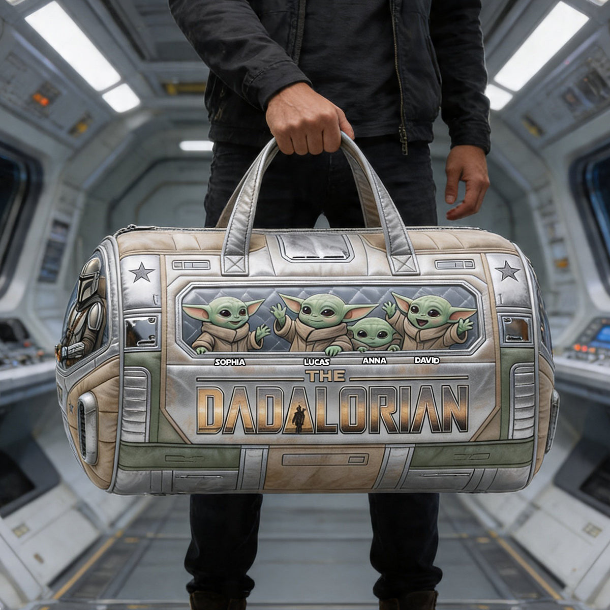 Personalized Galactic Tracker Duffle Bag Gift for Dad Quilted Duffle Bag GradoCreations