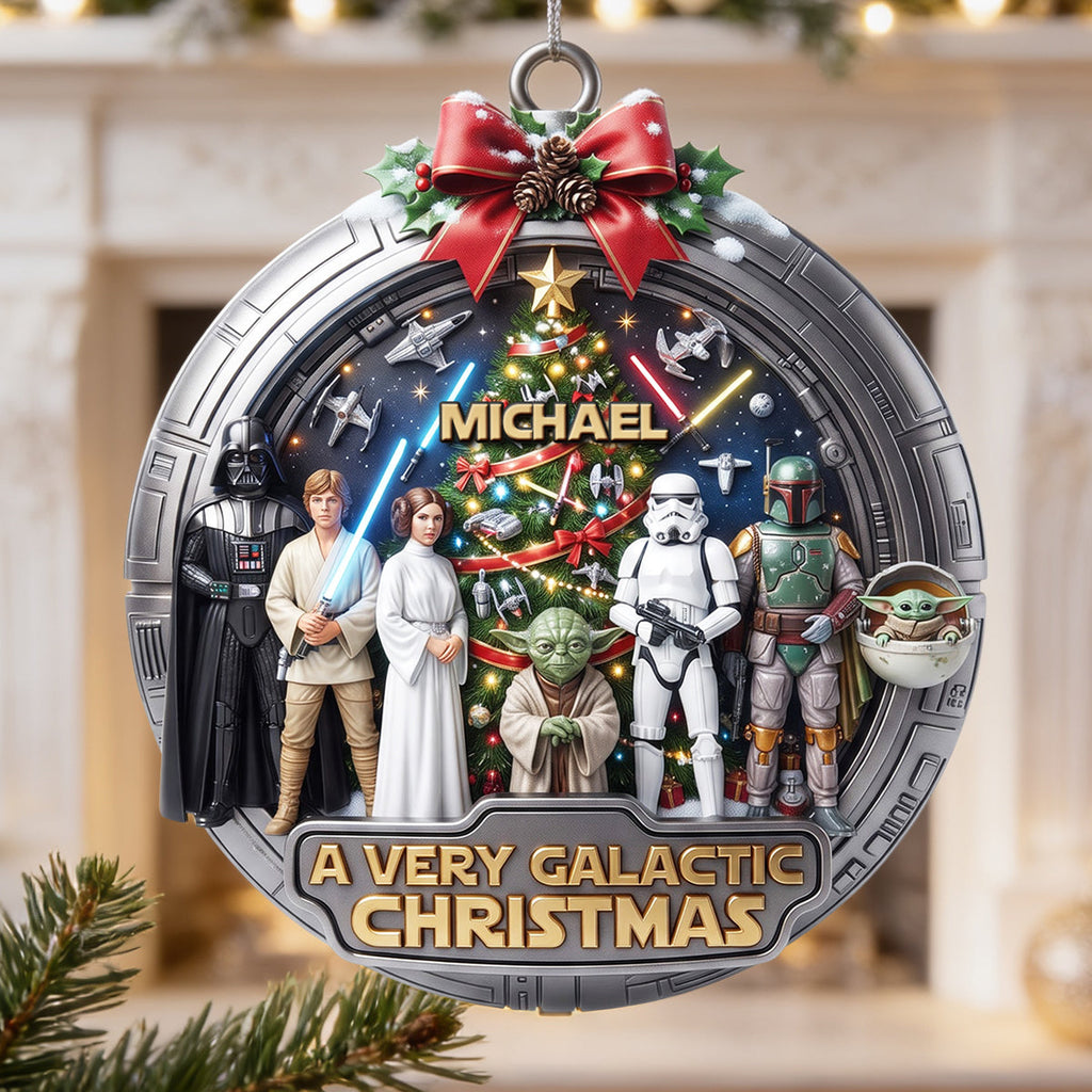 Personalized Galactic Christmas Acrylic Ornament Custom Name Gift Ornament GradoCreations