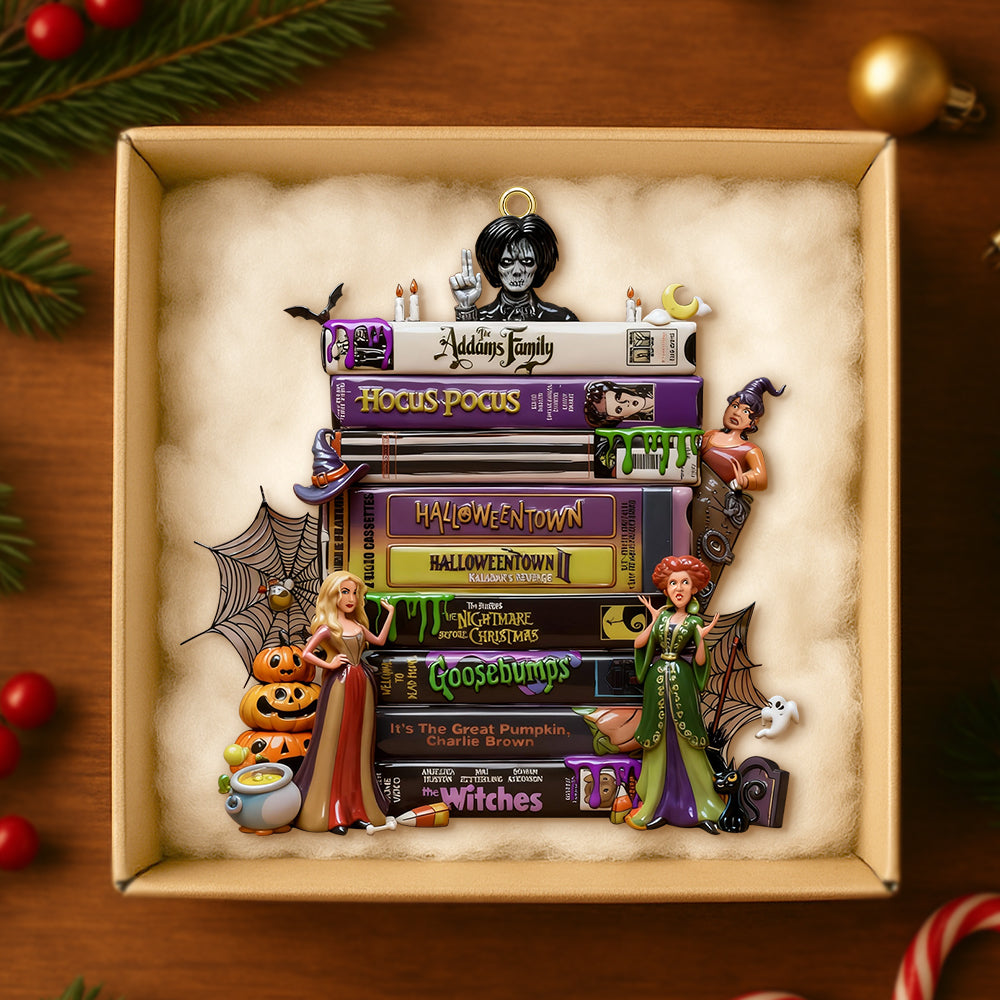 Personalized Spooky Movie Book Stack Acrylic Ornament Gift for Horror Fans Ornament GradoCreations