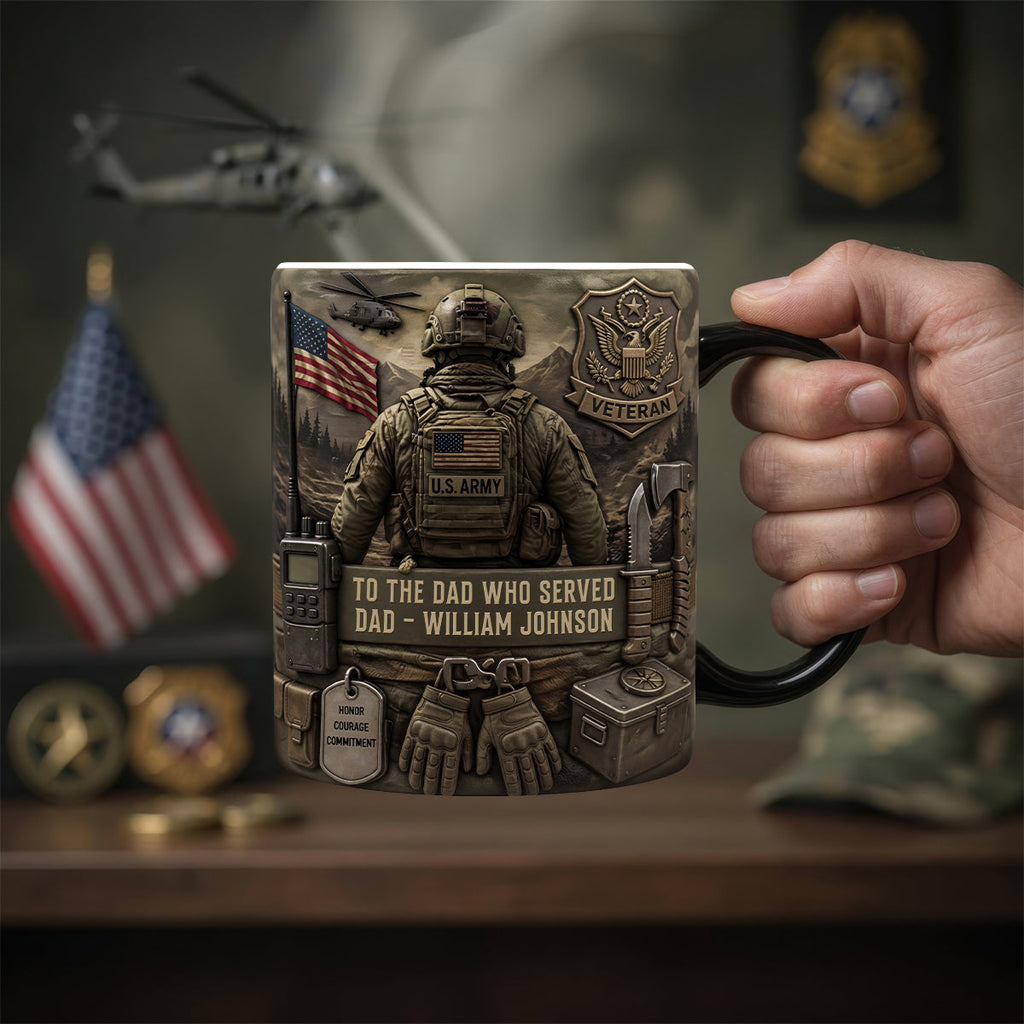 Personalized Color Changing Mug for Dad Veteran Gift