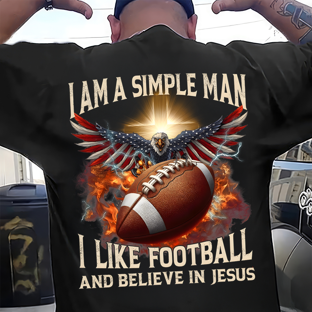 Personalized Football Eagle T-Shirt Gift for Dad - Patriotic Cotton Apparel