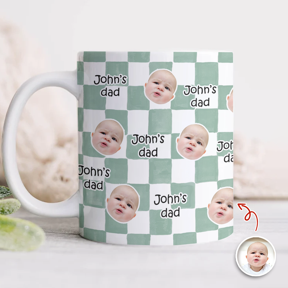 Personalized Photo Mug Custom Gift for Mom & Dad - Unique Family Drinkware HN590 - edge to edge mug GradoCreations
