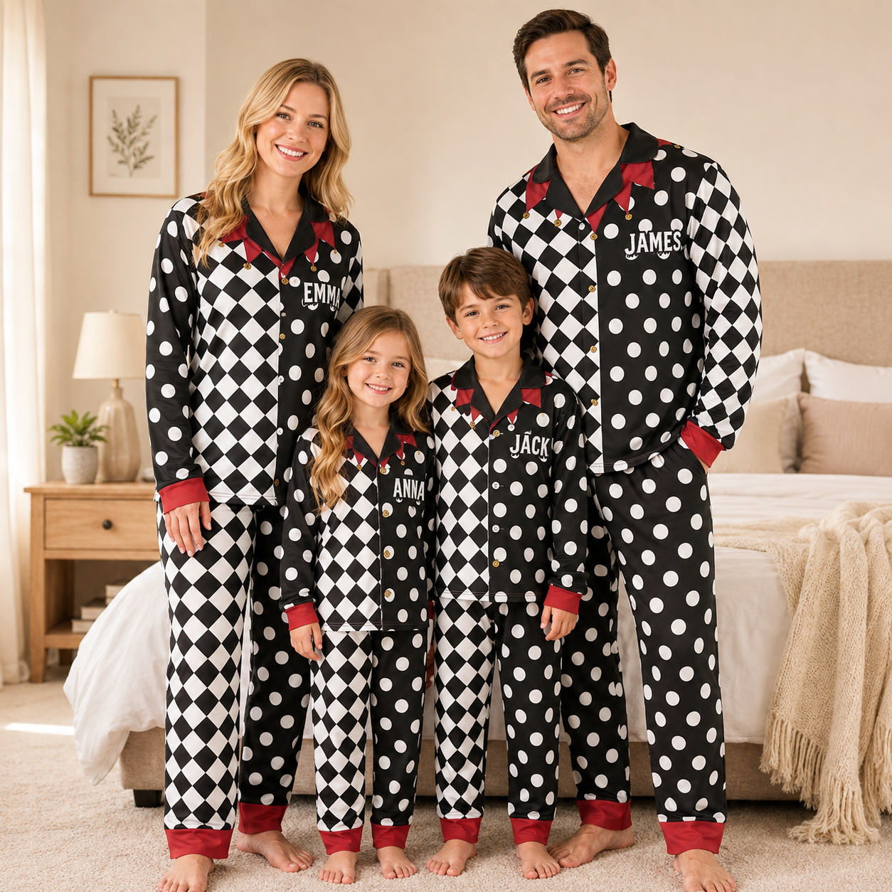 Personalized Funny Clown Pajama Set for Halloween Family Costume Pajama Set GradoCreations