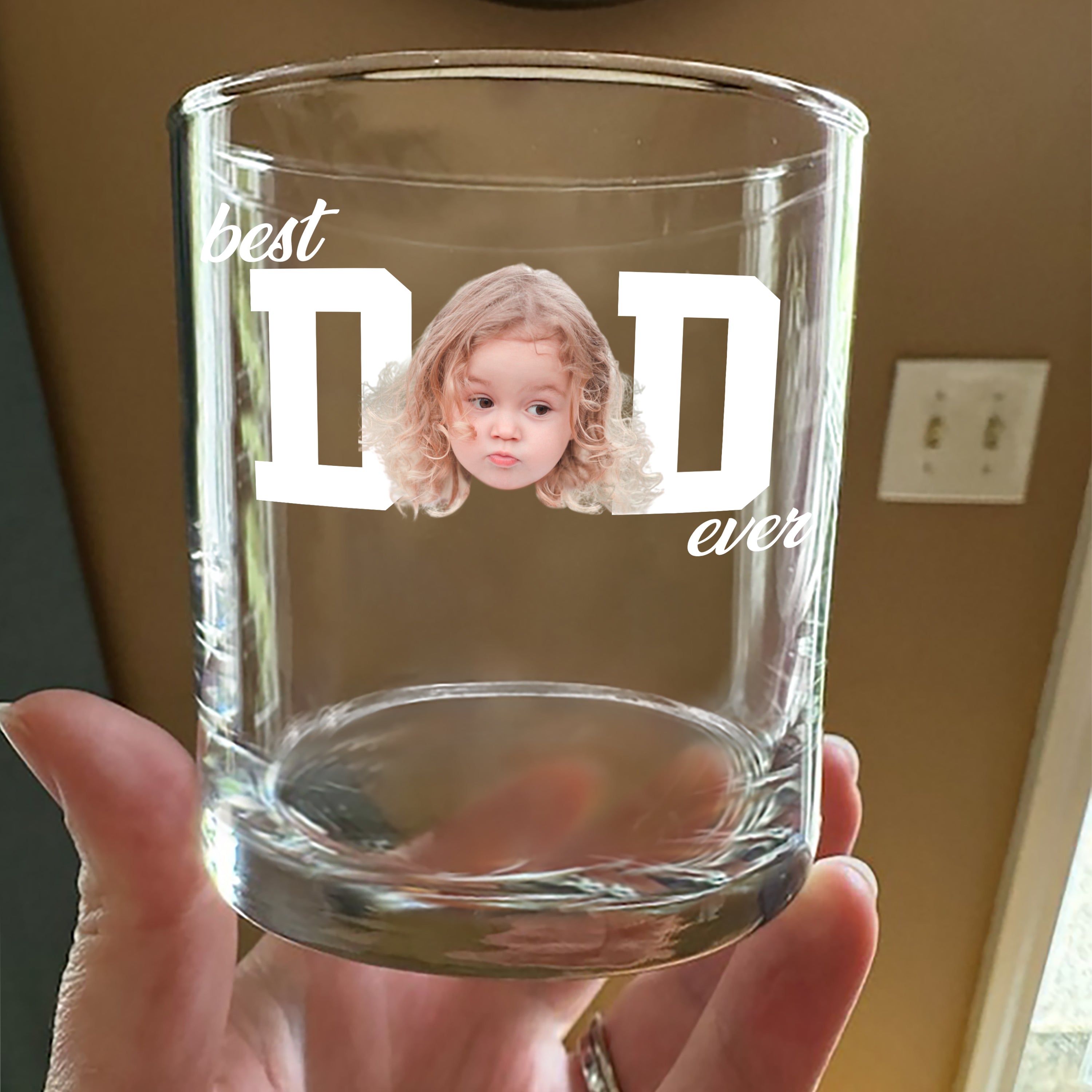 Personalized Funny Face Whiskey Glass Gift for Dad - Father's Day HN590 - Print Rock Glass GradoCreations